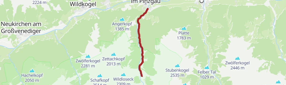 Route map: Hollersbach: MTB-Tour zur Senninger Alm